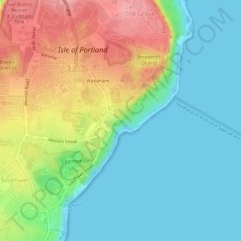 Rufus Castle topographic map, elevation, terrain