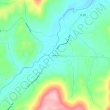 Hogeye topographic map, elevation, terrain