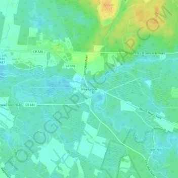 New Lisbon topographic map, elevation, terrain