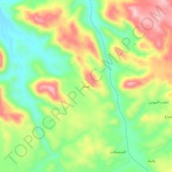 Duba' topographic map, elevation, terrain