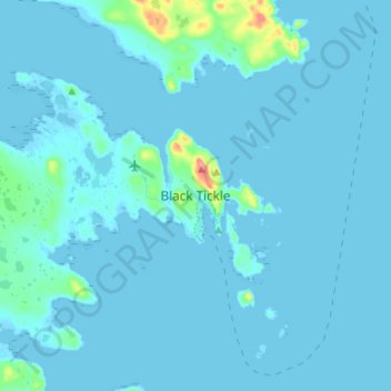 Black Tickle topographic map, elevation, terrain