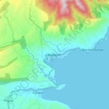 Madalum topographic map, elevation, terrain