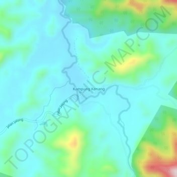 Kampung Kenang topographic map, elevation, terrain