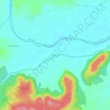 Khandi topographic map, elevation, terrain