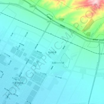 金山街道 topographic map, elevation, terrain