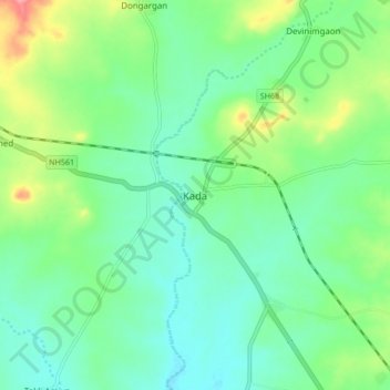 Kada topographic map, elevation, terrain