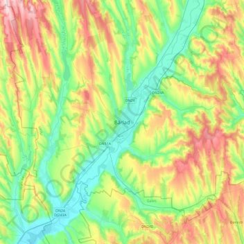 Bârlad topographic map, elevation, terrain