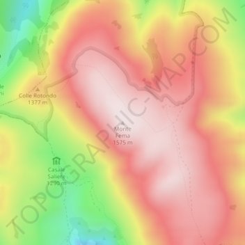 Monte Fema topographic map, elevation, terrain