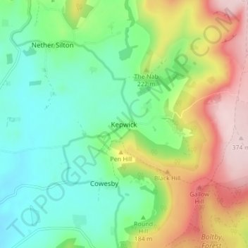 Kepwick topographic map, elevation, terrain