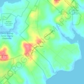 Elk Neck topographic map, elevation, terrain