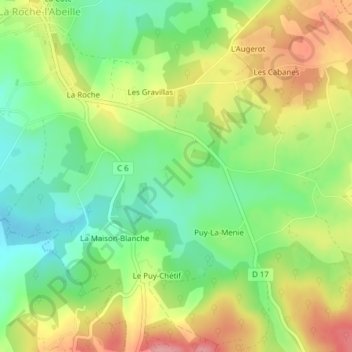 Charneuve topographic map, elevation, terrain
