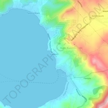 Kokkinis topographic map, elevation, terrain