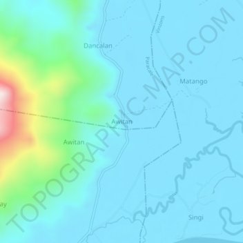 Awitan topographic map, elevation, terrain