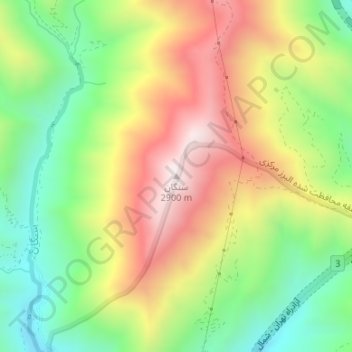 Sangan topographic map, elevation, terrain