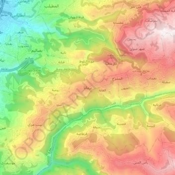 Broumana topographic map, elevation, terrain