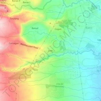 Luac topographic map, elevation, terrain