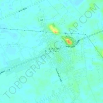 Bukit Pasir topographic map, elevation, terrain
