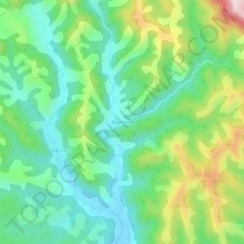 Ribicioara topographic map, elevation, terrain