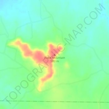 Poke Mountain topographic map, elevation, terrain