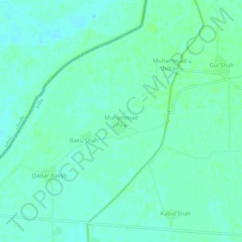 Muhammad Pira topographic map, elevation, terrain
