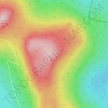 Frog Hill topographic map, elevation, terrain