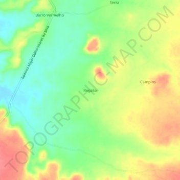 Regalia topographic map, elevation, terrain