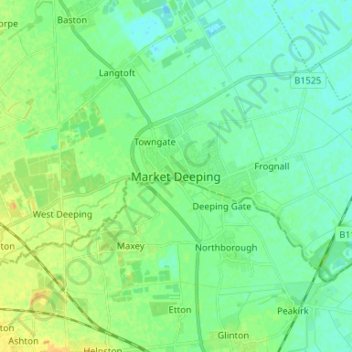 Market Deeping topographic map, elevation, terrain