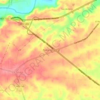 Piedra Herrada topographic map, elevation, terrain