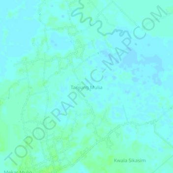 Tanjung Mulia topographic map, elevation, terrain