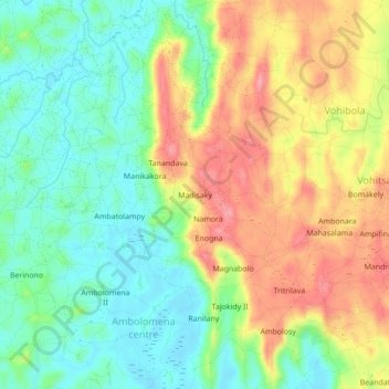 Madisaky topographic map, elevation, terrain