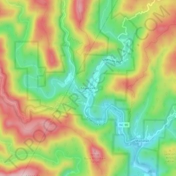 Edgemont topographic map, elevation, terrain