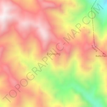 Basseang topographic map, elevation, terrain