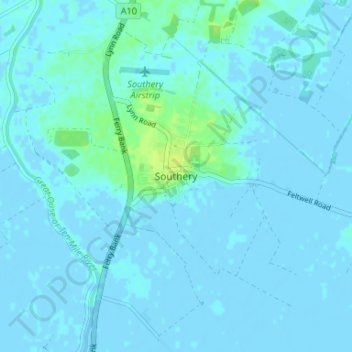 Southery topographic map, elevation, terrain