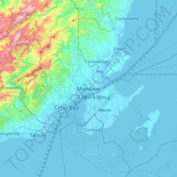 Mandaue topographic map, elevation, terrain