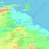 Delta Amacuro topographic map, elevation, terrain