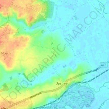 Chislet topographic map, elevation, terrain