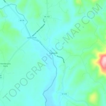 Roseland topographic map, elevation, terrain