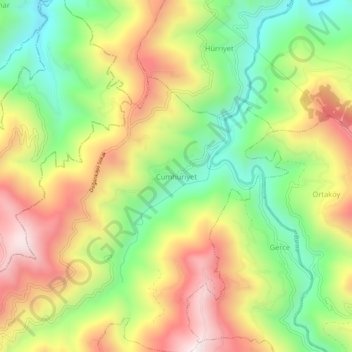 Cumhuriyet topographic map, elevation, terrain