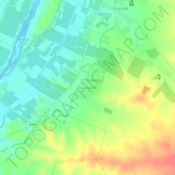 Raaswater topographic map, elevation, terrain