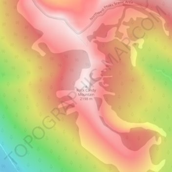 Rock Candy Mountain topographic map, elevation, terrain