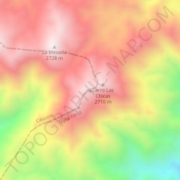 Las Chilcas topographic map, elevation, terrain