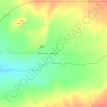 Greenville topographic map, elevation, terrain