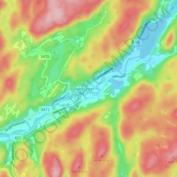 Lunde topographic map, elevation, terrain