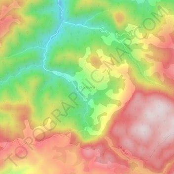 Cioclovina topographic map, elevation, terrain