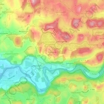 Wittenberg topographic map, elevation, terrain