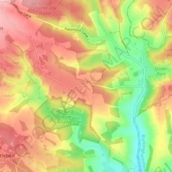 Maidensgrove topographic map, elevation, terrain