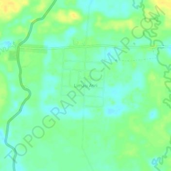 Limau Asri topographic map, elevation, terrain