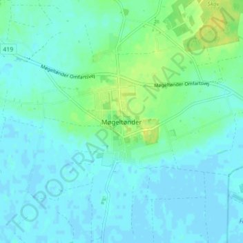 Møgeltønder topographic map, elevation, terrain