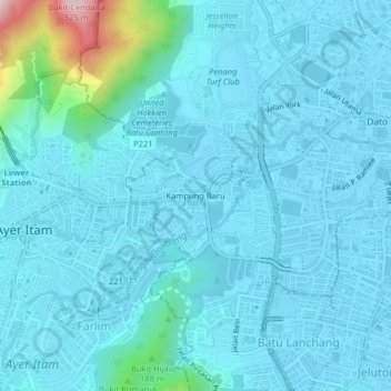 Kampung Baru topographic map, elevation, terrain