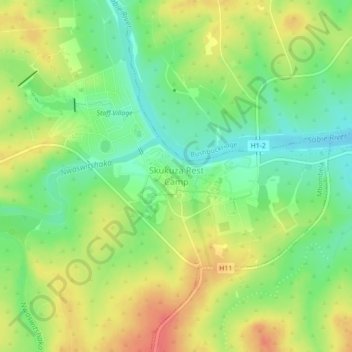 Skukuza Rest Camp topographic map, elevation, terrain